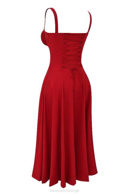 klær carmen rød rose bustier sundress House of CB J6RL292