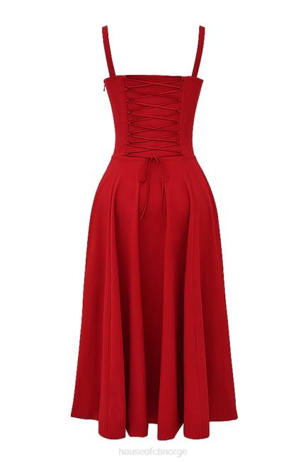 klær carmen rød rose bustier sundress House of CB J6RL292