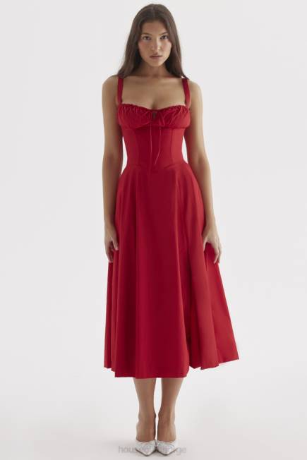 klær carmen rød rose bustier sundress House of CB J6RL292