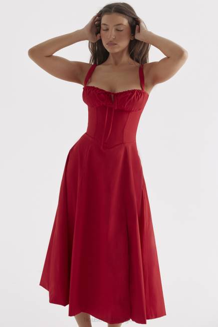 klær carmen rød rose bustier sundress House of CB J6RL292