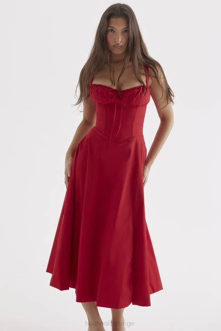 klær carmen rød rose bustier sundress House of CB J6RL292