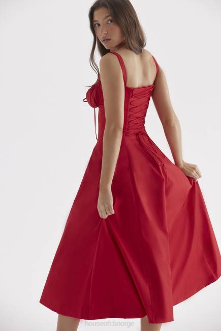 klær carmen rød rose bustier sundress House of CB J6RL292