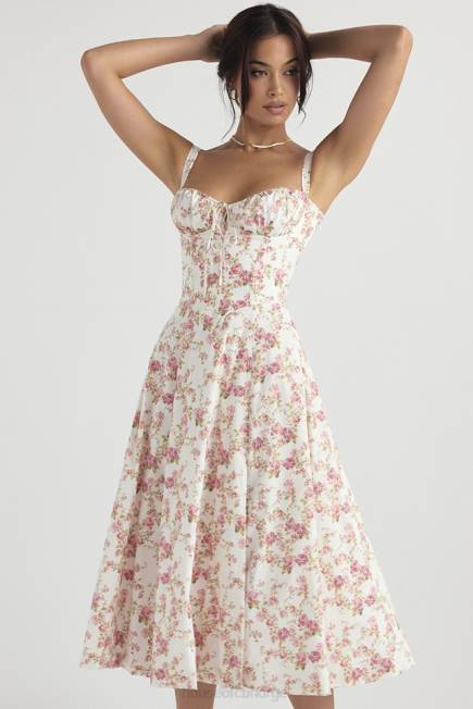 klær carmen rose print bustier sundress House of CB J6RL436