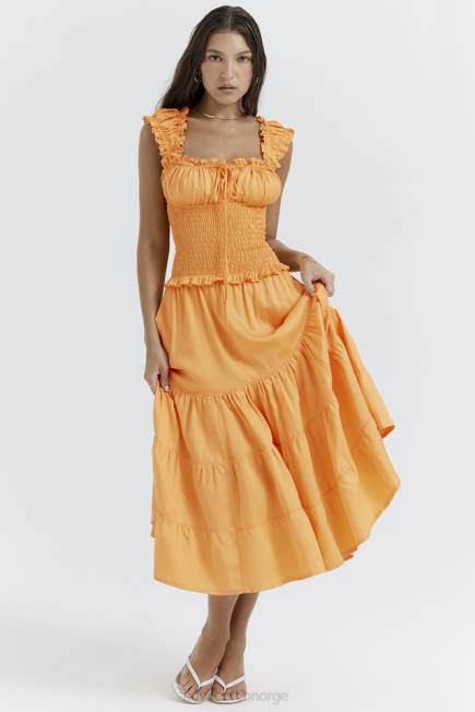 klær phedra tangerine rynket sundress House of CB J6RL203