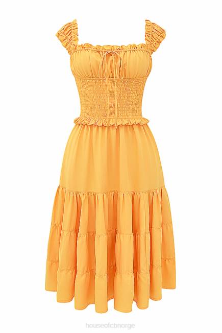 klær phedra tangerine rynket sundress House of CB J6RL203