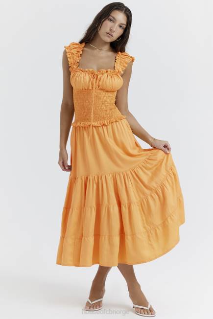 klær phedra tangerine rynket sundress House of CB J6RL203