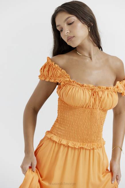 klær phedra tangerine rynket sundress House of CB J6RL203