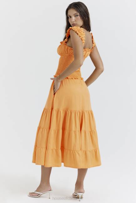 klær phedra tangerine rynket sundress House of CB J6RL203