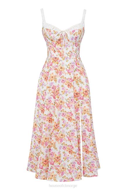 klær sabrina bustier sundress med elfenbenstrykk House of CB J6RL255