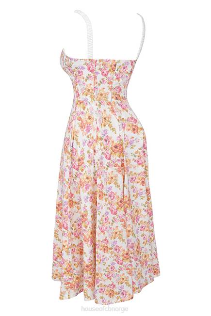 klær sabrina bustier sundress med elfenbenstrykk House of CB J6RL255