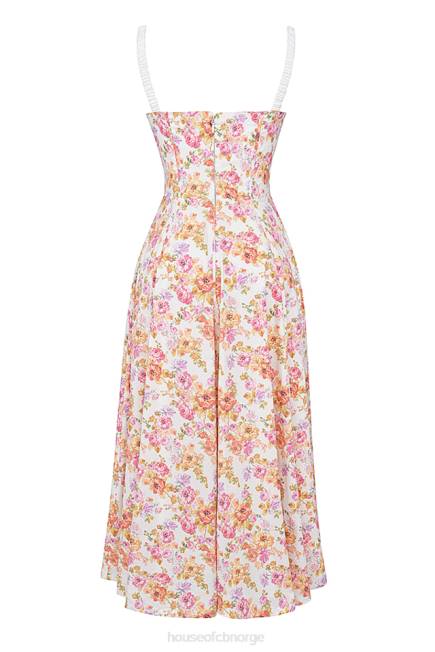 klær sabrina bustier sundress med elfenbenstrykk House of CB J6RL255