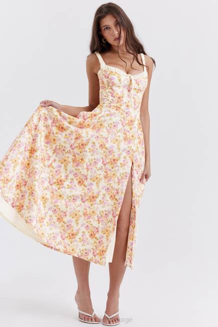 klær sabrina bustier sundress med elfenbenstrykk House of CB J6RL255