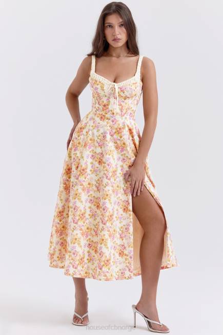 klær sabrina bustier sundress med elfenbenstrykk House of CB J6RL255
