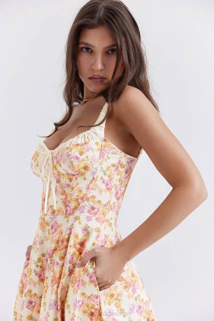 klær sabrina bustier sundress med elfenbenstrykk House of CB J6RL255