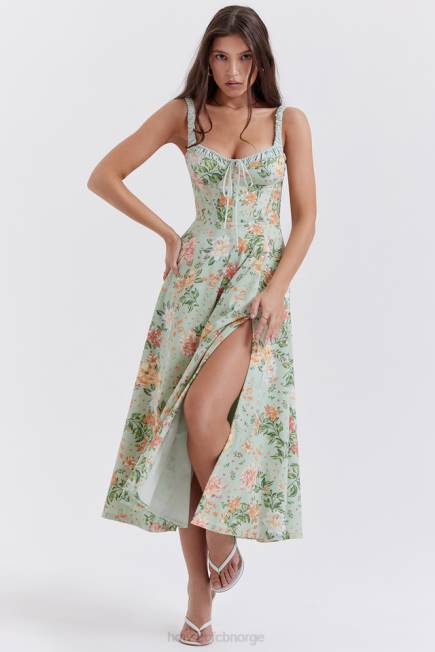 klær sabrina light jade print bustier sundress House of CB J6RL249