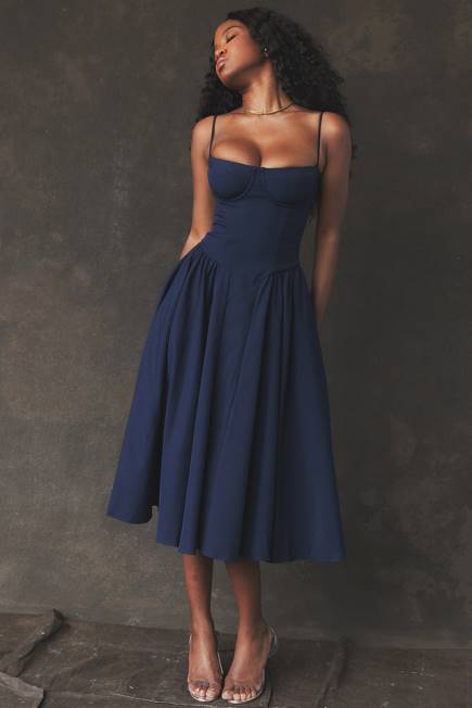klær samaria fransk marine korsett sundress House of CB J6RL154