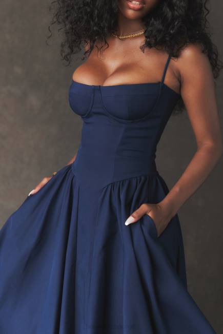 klær samaria fransk marine korsett sundress House of CB J6RL154