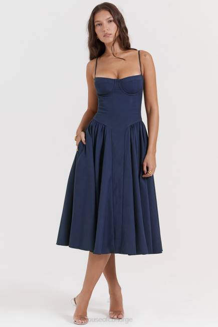 klær samaria fransk marine korsett sundress House of CB J6RL154