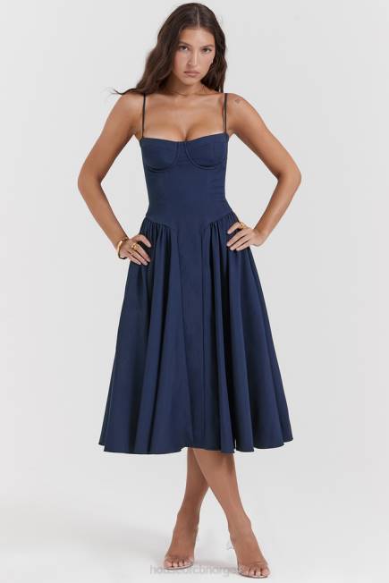 klær samaria fransk marine korsett sundress House of CB J6RL154