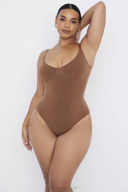 klær sculpting full short bodysuit mokka House of CB J6RL1272