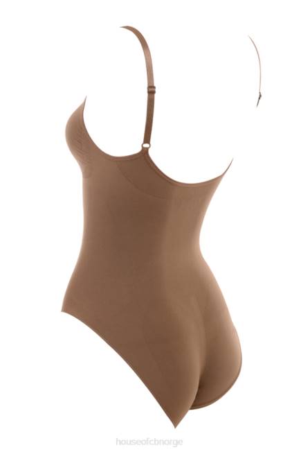 klær sculpting full short bodysuit mokka House of CB J6RL1272