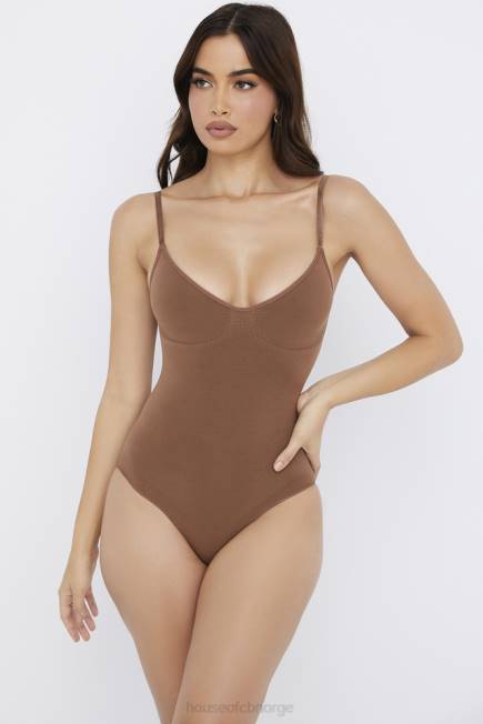 klær sculpting full short bodysuit mokka House of CB J6RL1272