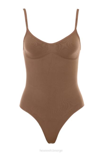 klær sculpting full short bodysuit mokka House of CB J6RL1272