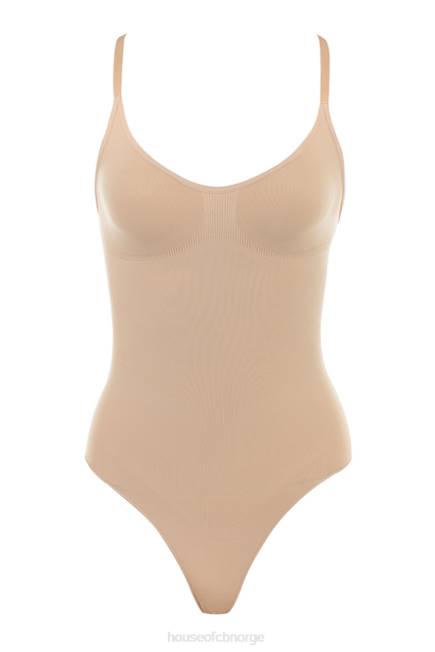 klær sculpting hel kort bodysuit mandel House of CB J6RL1274