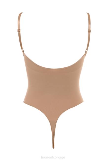 klær sculpting string bodysuit cafe au lait House of CB J6RL1265