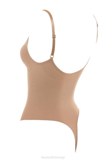 klær sculpting string bodysuit cafe au lait House of CB J6RL1265