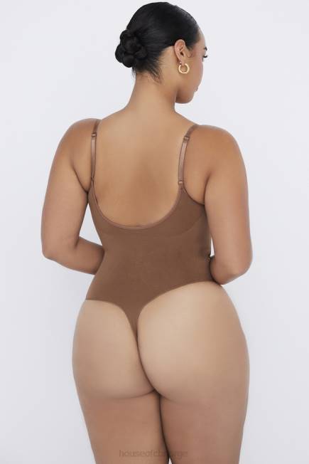 klær sculpting string bodysuit mokka House of CB J6RL1264