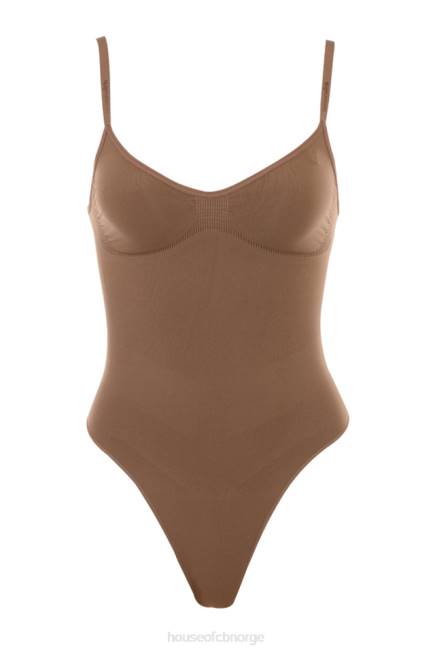 klær sculpting string bodysuit mokka House of CB J6RL1264