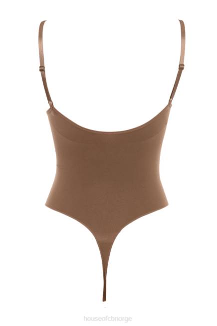 klær sculpting string bodysuit mokka House of CB J6RL1264