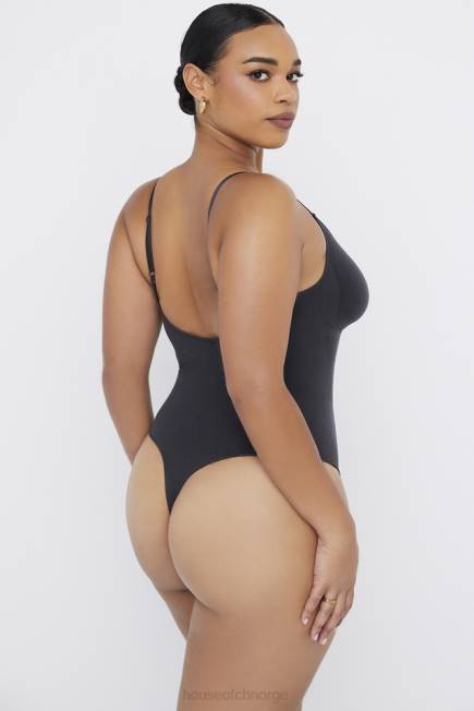 klær sculpting thong bodysuit blekk House of CB J6RL1263