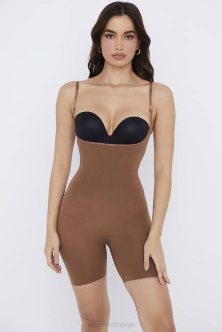 klær skulpturell bodysuit mokka på midten av låret House of CB J6RL1276