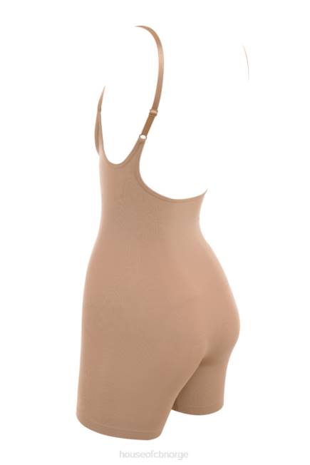 klær skulpturer bodysuit på midten av låret cafe au lait House of CB J6RL1277