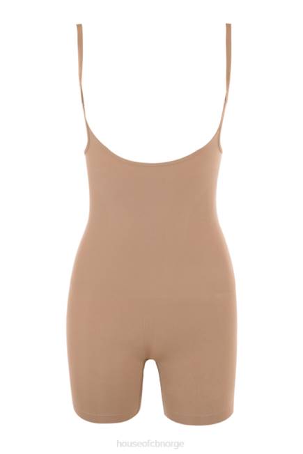klær skulpturer bodysuit på midten av låret cafe au lait House of CB J6RL1277