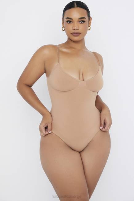 klær skulpturere hel kort bodysuit cafe au lait House of CB J6RL1273
