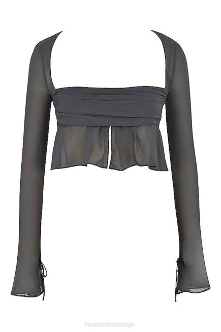 klær Athena shadow langermet flytende topp House of CB J6RL722