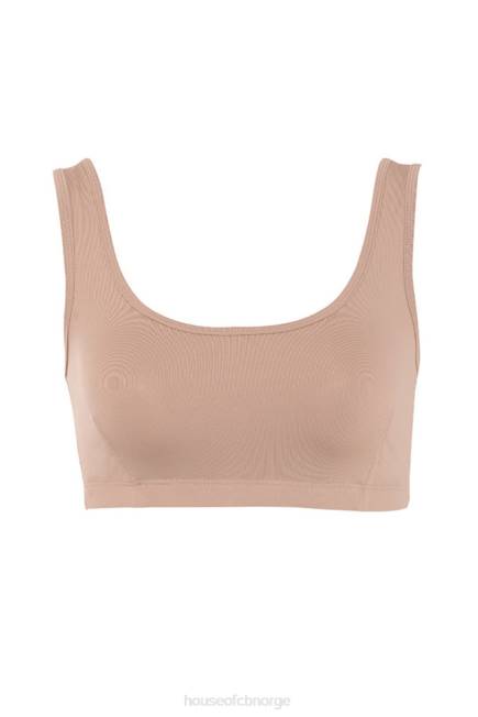 klær abbey mokka stretch jersey cropped topp House of CB J6RL812