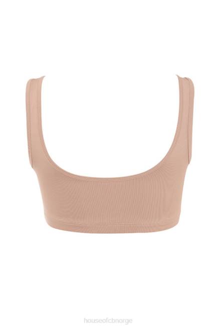 klær abbey mokka stretch jersey cropped topp House of CB J6RL812