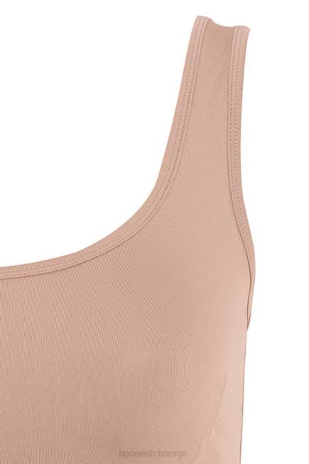 klær abbey mokka stretch jersey cropped topp House of CB J6RL812