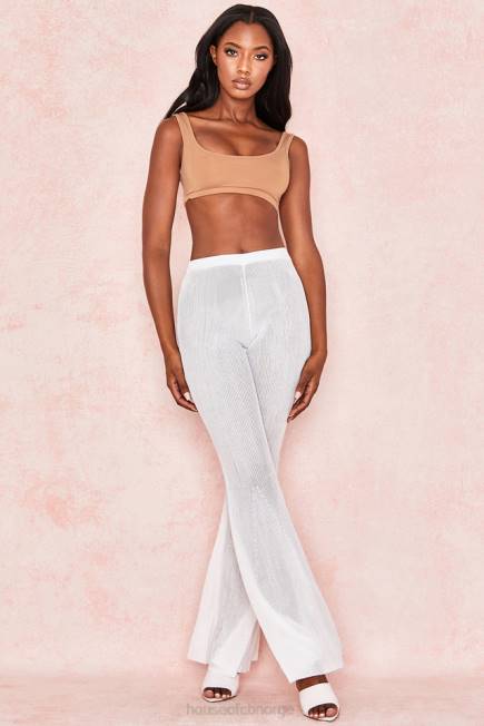 klær abbey mokka stretch jersey cropped topp House of CB J6RL812