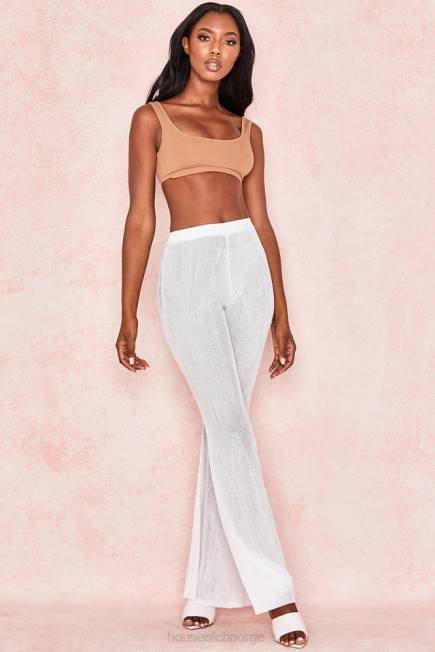 klær abbey mokka stretch jersey cropped topp House of CB J6RL812