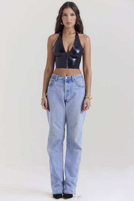 klær ariadne svart latex grime topp House of CB J6RL662
