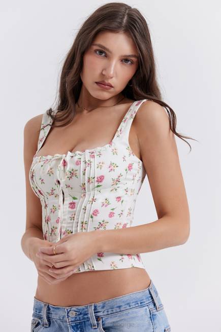 klær blomstertopp med chicca-rosetrykk House of CB J6RL677
