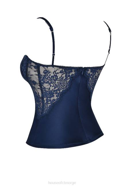 klær cecilie navy cami-topp i sateng og blonder House of CB J6RL680