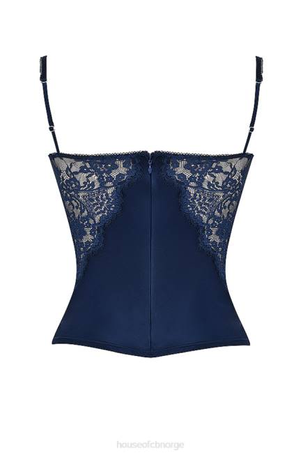 klær cecilie navy cami-topp i sateng og blonder House of CB J6RL680