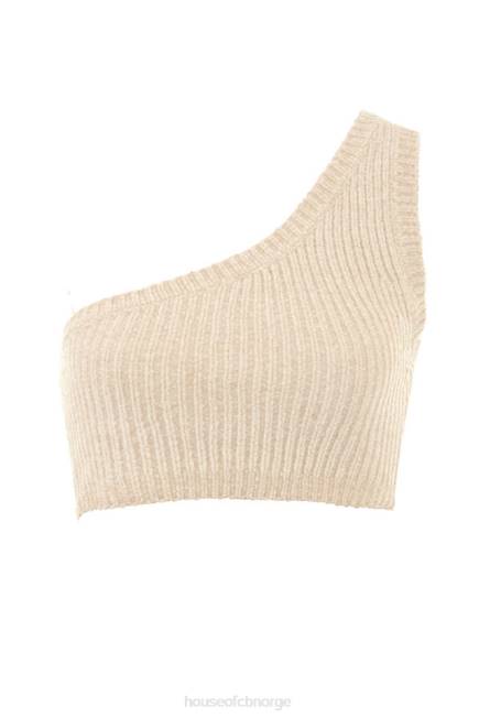 klær charlie cream chenille en skulder crop top House of CB J6RL781