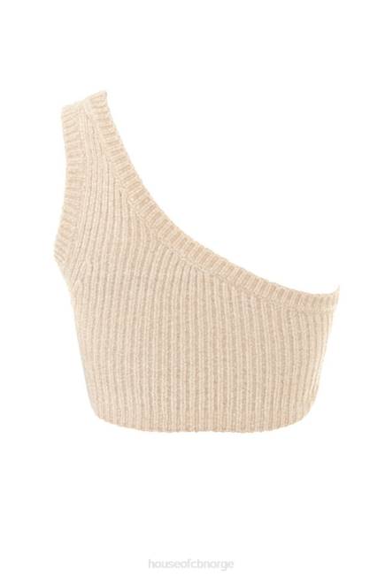 klær charlie cream chenille en skulder crop top House of CB J6RL781